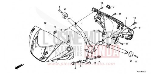 TUYAU DE GUIDON/REVETEMENT DE GUIDON NSC110MPDE de 2014